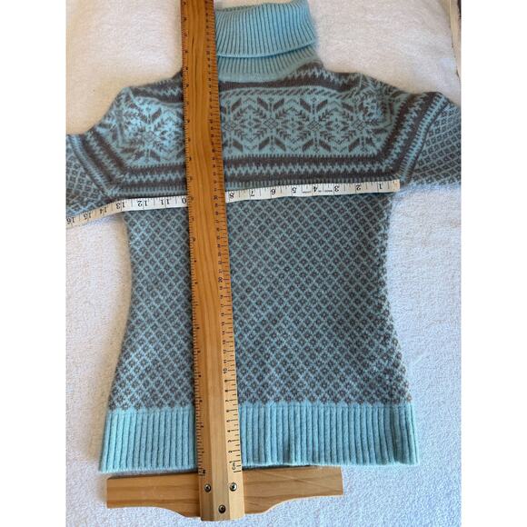 Murray Allan Cashmere Sweater teen ,blue brown Fair Nordic Isle Scotland Sz-S/M - Picture 4 of 6